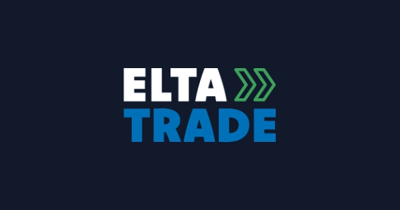 Elta Trade Logo on blue background
